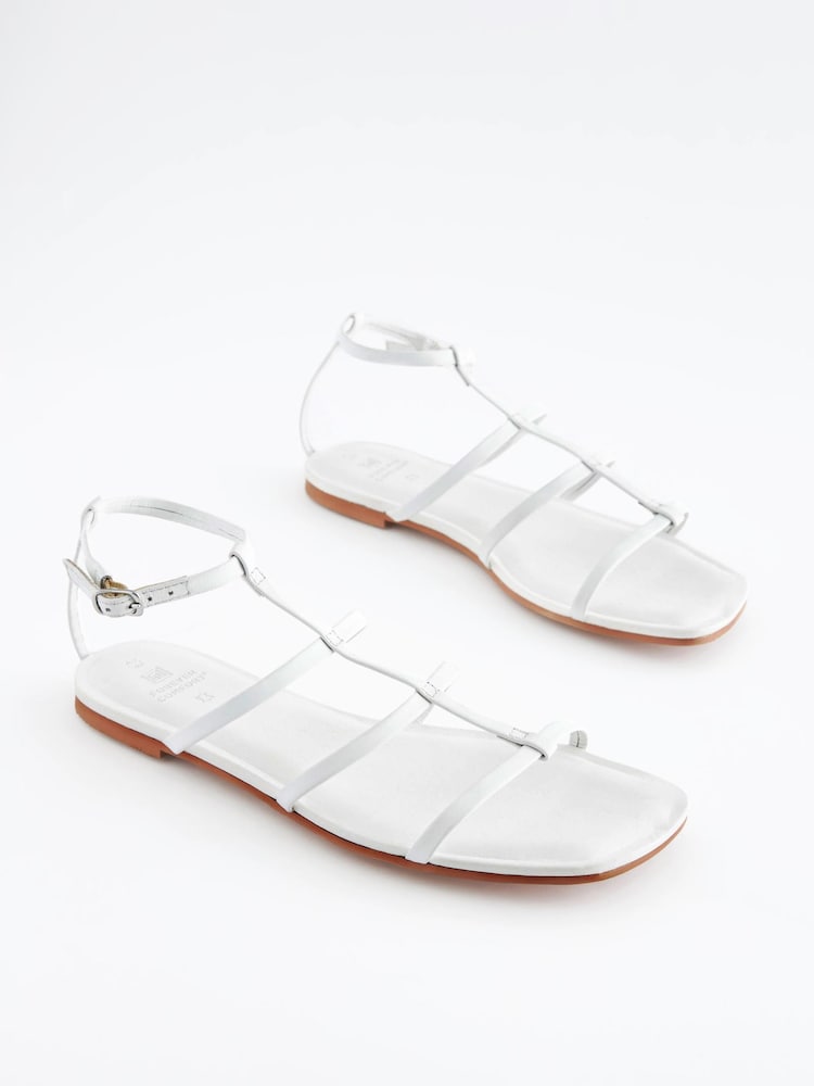 Weiß - Forever Comfort® Simple Flache Römersandalen aus Leder - Bild 2 von 6 Weiß - Forever Comfort® Simple Flache Römersandalen aus Leder - Bild 2 von 6