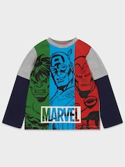 M&Co Grey Marvel Colourblock T-Shirt - Image 2 of 4