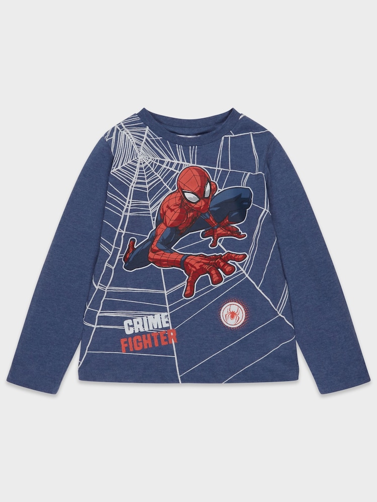 M&Co Blue Spiderman T-Shirt - Image 1 of 3 M&Co Blue Spiderman T-Shirt - Image 1 of 3