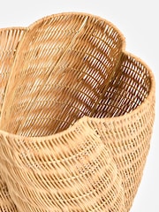 Oliver Bonas Natural Woven Rattan Curved Laundry Basket - Image 4 of 5