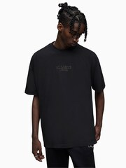 AllSaints Black Bones Short Sleeve Crew T-Shirt - Image 1 of 6