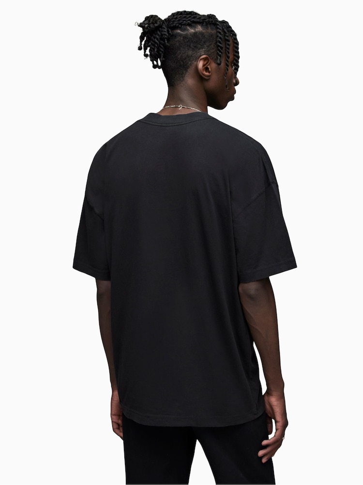 AllSaints Black Bones Short Sleeve Crew T-Shirt - Image 2 of 6