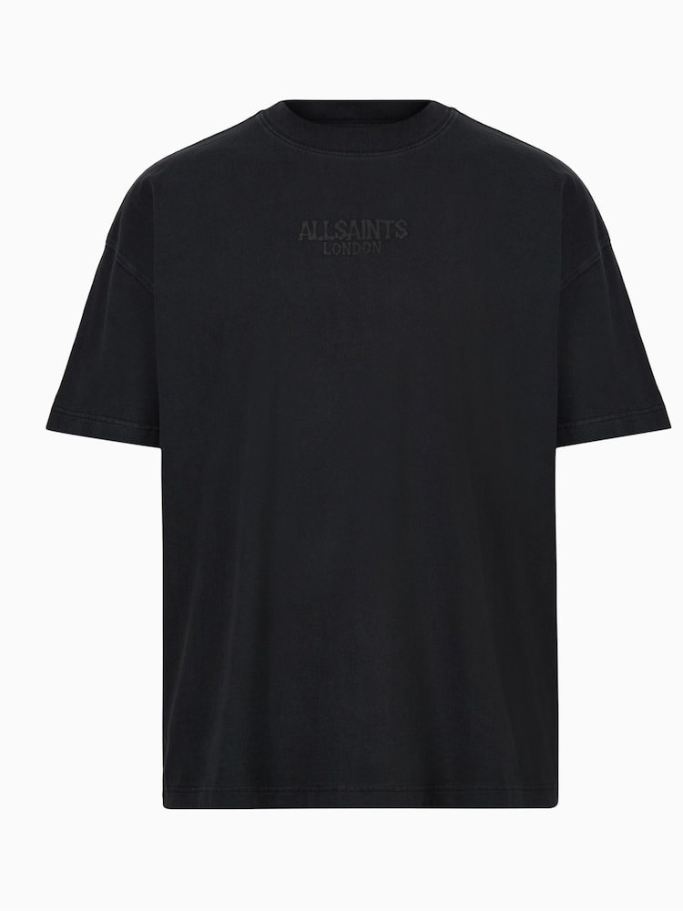 AllSaints Black Bones Short Sleeve Crew T-Shirt - Image 6 of 6