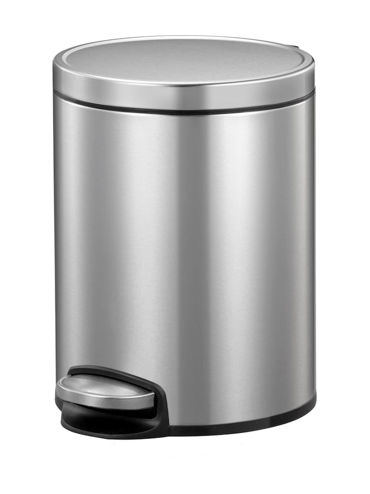 Eko Silver Eva Stainless Steel Bathroom Pedal Bin 5L - Image 1 of 5