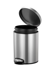Eko Silver Eva Stainless Steel Bathroom Pedal Bin 5L - Image 2 of 5