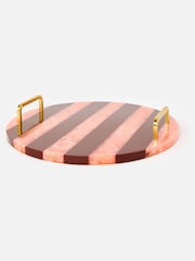 Oliver Bonas Burgundy Resin Striped Bar Tray - Image 1 of 4