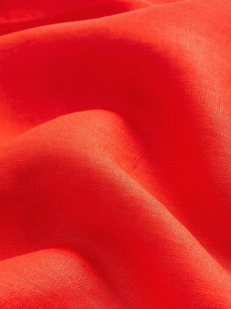 Red 100% Linen Bandeau Jumpsuit - Image 8 of 8