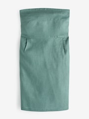 Teal Blue 100% Linen Bandeau Mini Dress - Image 5 of 5