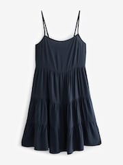 Navy Blue Mini Tiered Cami Summer Dress - Image 6 of 8