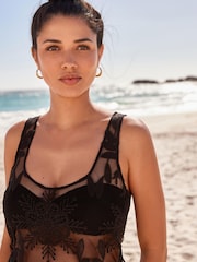 Black Crochet Lace Cami Top - Image 4 of 6