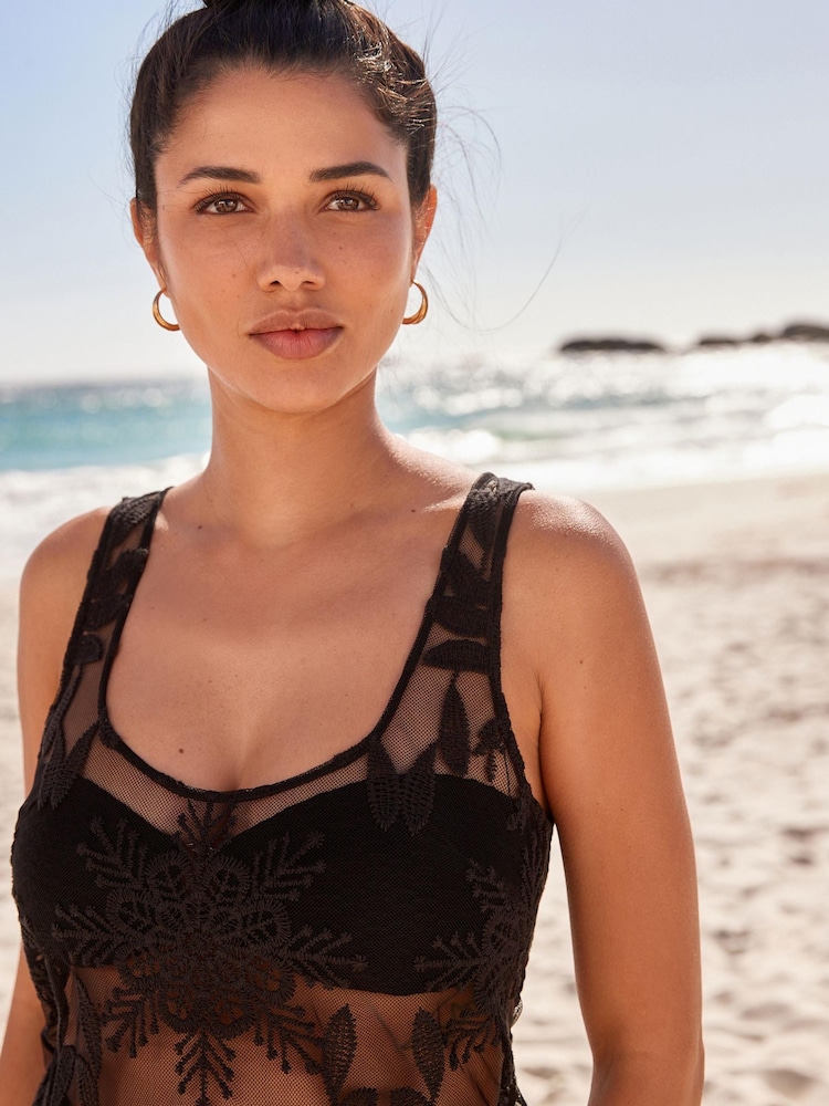 Black Crochet Lace Cami Top - Image 4 of 6