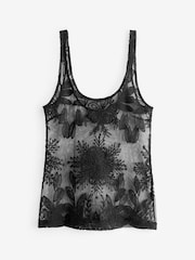 Black Crochet Lace Cami Top - Image 6 of 6
