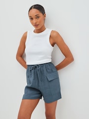 Grey Shine Utility Shorts with Pockets - Image 1 of 5