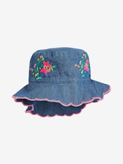 Denim Embroidery Low Back Bucket Hat (3mths-10yrs) - Image 4 of 5