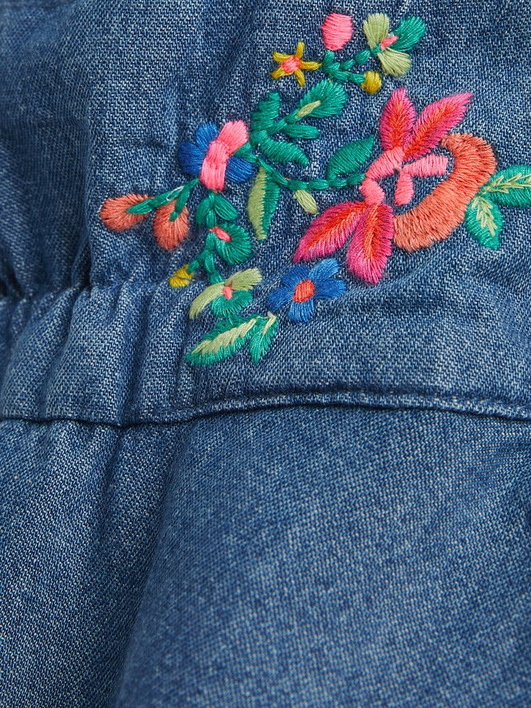 Denim Embroidery Low Back Bucket Hat (3mths-10yrs) - Image 5 of 5