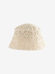 Neutral Crochet Bucket Hat (3-16yrs) - Image 1 of 2