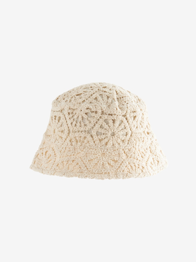 Neutral Crochet Bucket Hat (3-16yrs) - Image 1 of 2
