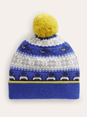 Niebieski - Boden Fairisle Pattern Knitted Beanie - Image 2 of 3