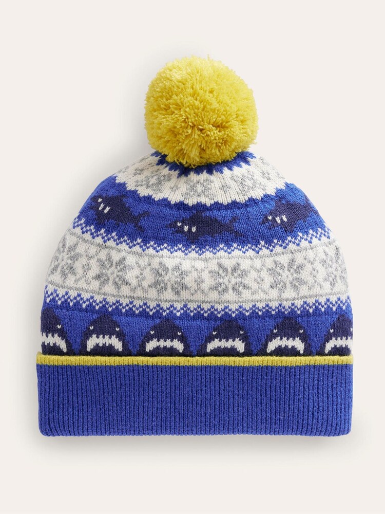 Niebieski - Boden Fairisle Pattern Knitted Beanie - Image 2 of 3