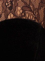Aidan by Adrianna Papell Velvet Cocktail Black Dress - Image 7 of 8