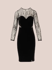 Aidan by Adrianna Papell Velvet Cocktail Black Dress - Image 8 of 8