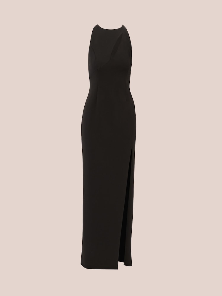 Aidan by Adrianna Papell Sleeveless Knit Crepe Black Gown - Image 6 of 7