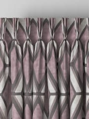 Blush Pink Collection Luxe Heavyweight Geometric Cut Velvet Made To Measure Curtains - Image 3 of 8
