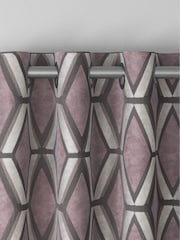 Blush Pink Collection Luxe Heavyweight Geometric Cut Velvet Made To Measure Curtains - Image 6 of 8