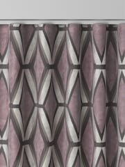 Blush Pink Collection Luxe Heavyweight Geometric Cut Velvet Made To Measure Curtains - Image 7 of 8
