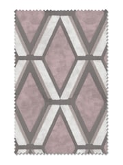 Blush Pink Collection Luxe Heavyweight Geometric Cut Velvet Made To Measure Curtains - Image 8 of 8