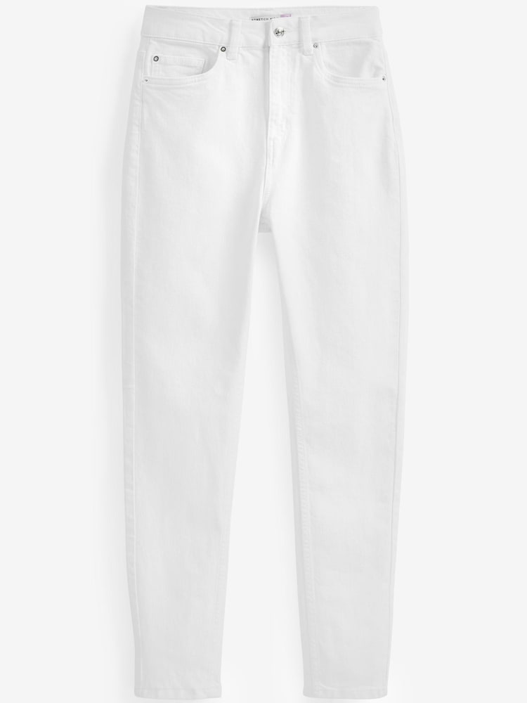 White Comfort Stretch Mom Jeans - Image 5 of 5