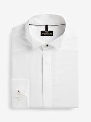 White Signature Textured Wing Collar Single Cuff Dress Shirt - Image 1 of 3