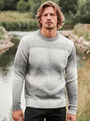 Monochrome Regular Brushed Ombre Crew Jumper - Image 1 of 7