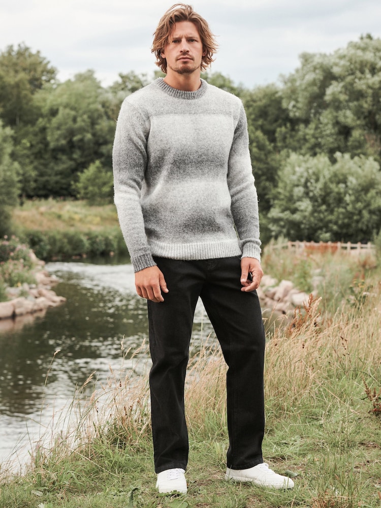 Monochrome Regular Brushed Ombre Crew Jumper - Image 2 of 7