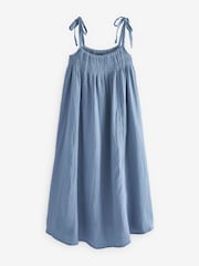 Blue Tie Strap Maxi Summer Dress - Image 5 of 6