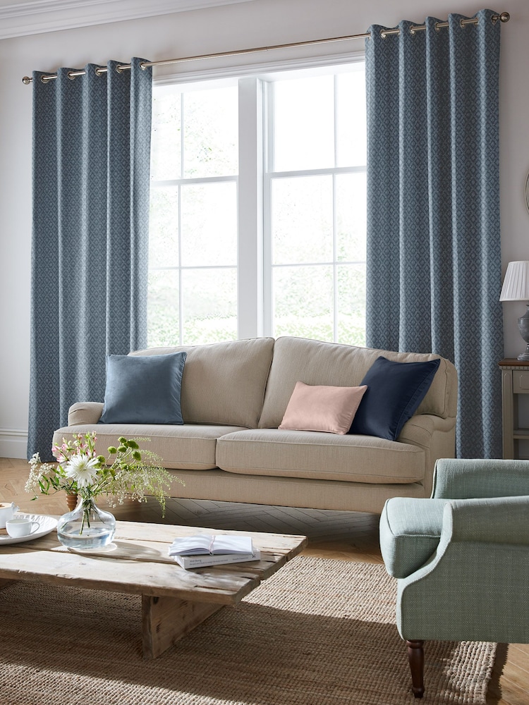 Laura Ashley Blue Abingdon Seaspray Made To Measure Curtains - Image 2 of 9