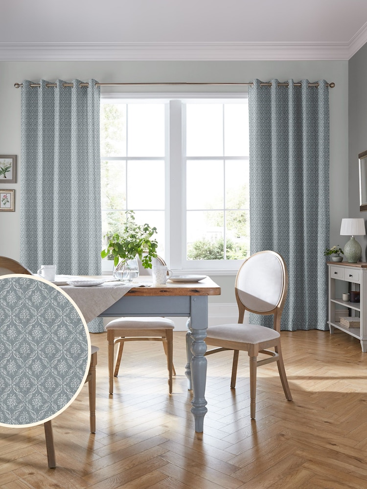 Laura Ashley Steel Abingdon Made To Measure Curtains - Image 1 of 9