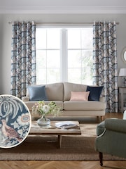 Laura Ashley Dusky Seaspray 100% Cotton Burdett Made To Measure Curtains - Image 2 of 9