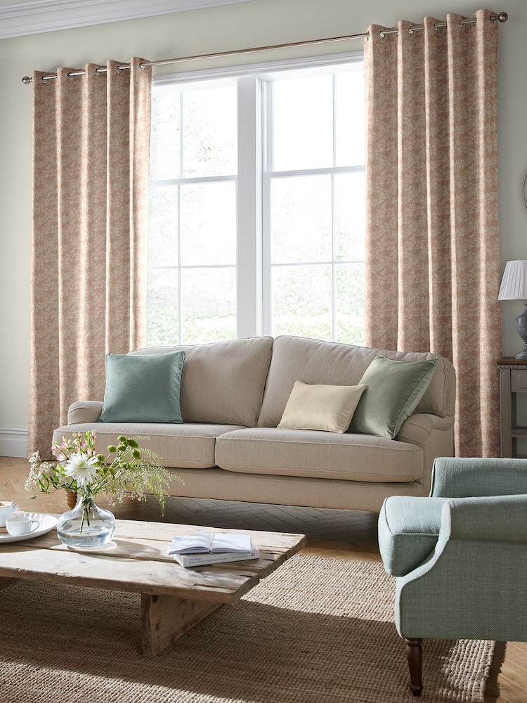 Laura Ashley Truffle Burnham Woven Made To Measure Curtains - Image 2 of 9