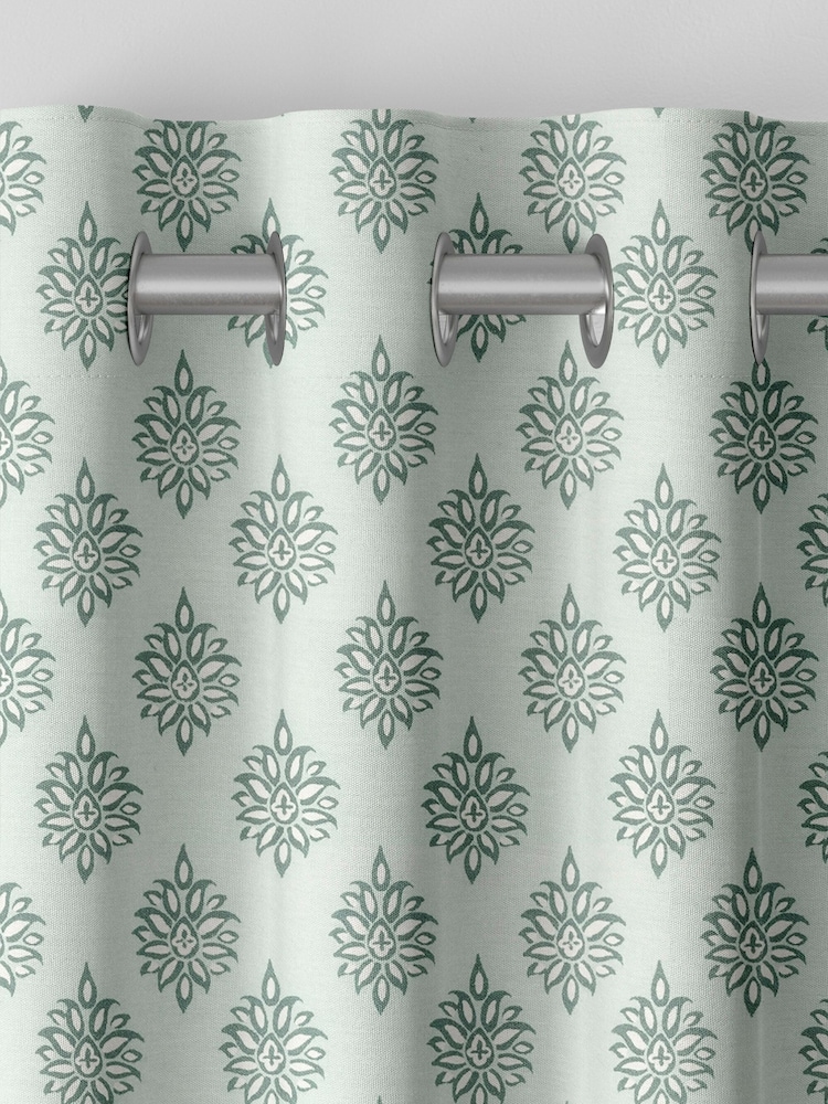 Laura Ashley Eucalyptus 100% Cotton Gower Made To Measure Curtains - Image 7 of 9