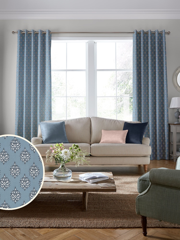 Laura Ashley Seaspray 100% Cotton Gower Made To Measure Curtains - Image 1 of 9