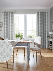 Laura Ashley Slate White 100% Cotton Gower Made To Measure Curtains - Image 1 of 9