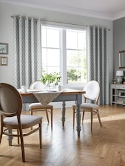 Laura Ashley Slate White 100% Cotton Gower Made To Measure Curtains - Image 2 of 9