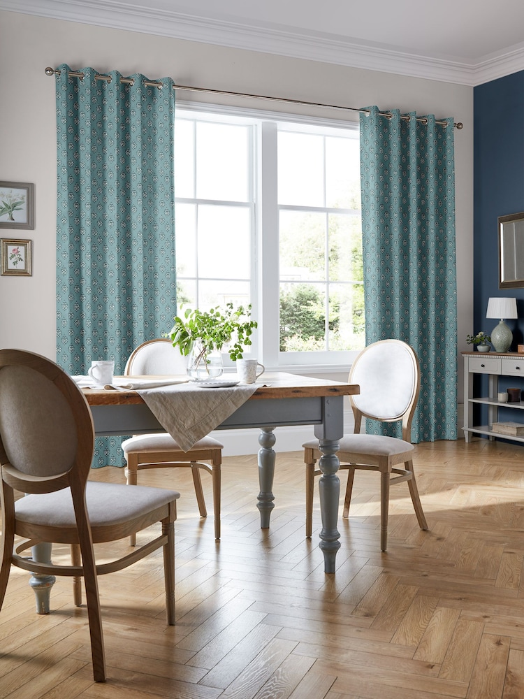 Laura Ashley Spruce 100% Cotton Gower Made To Measure Curtains - Image 2 of 9