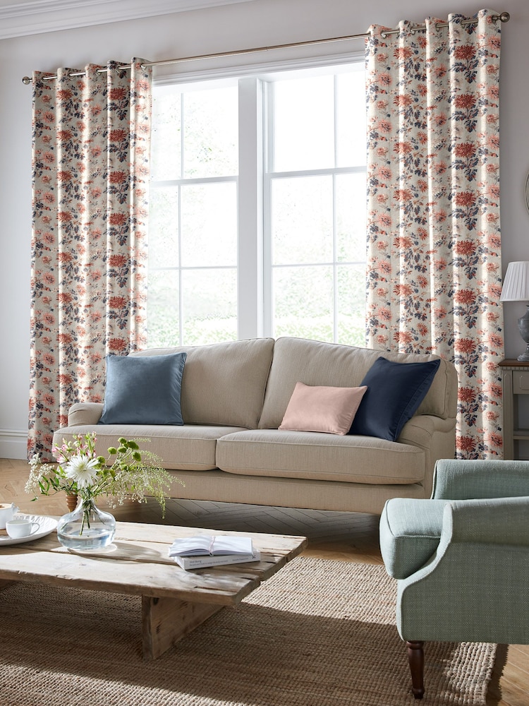 Laura Ashley Cranberry 100% Cotton Maryam Made To Measure Curtains - Image 1 of 9