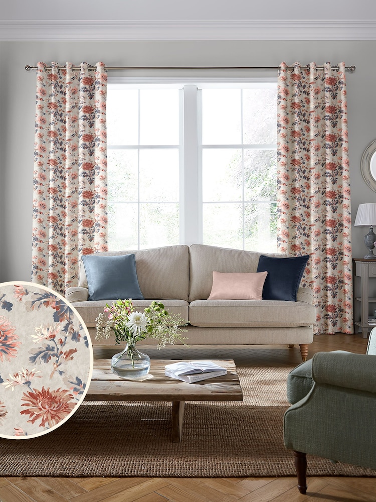 Laura Ashley Cranberry 100% Cotton Maryam Made To Measure Curtains - Image 2 of 9