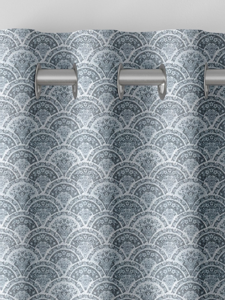 Laura Ashley Steel Musica Velvet Made To Measure Curtains - Image 7 of 9