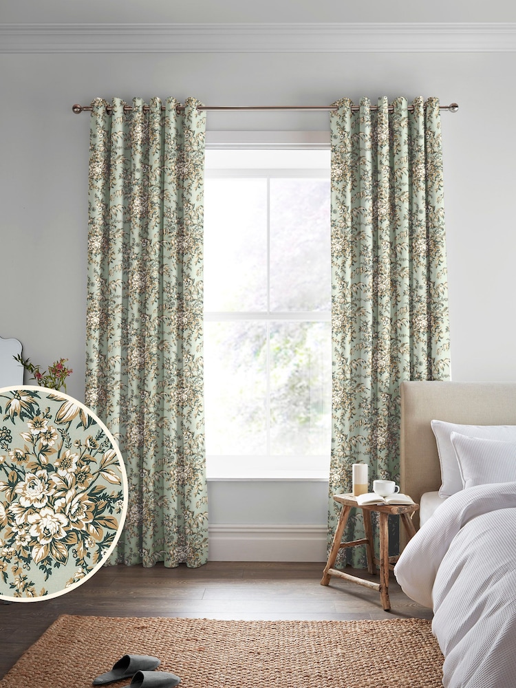 Laura Ashley Amber 100% Cotton Picardie Made To Measure Curtains - Image 2 of 8