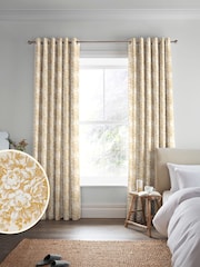 Laura Ashley Ochre 100% Cotton Picardie Made To Measure Curtains - Image 1 of 9