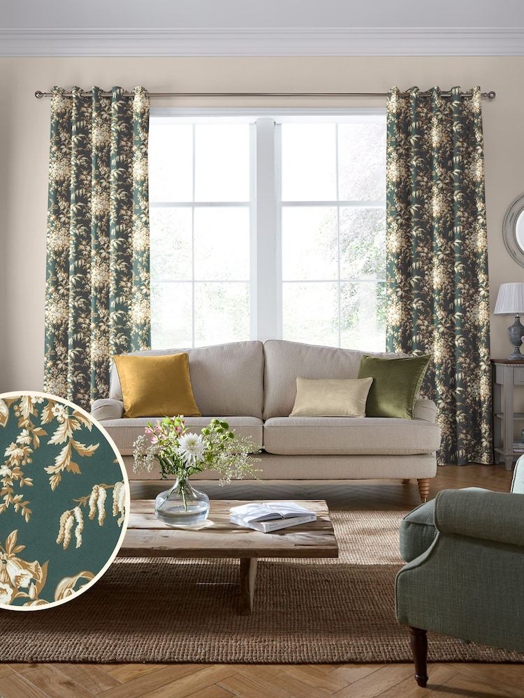 Laura Ashley Fern 100% Cotton Picardie Made To Measure Curtains - Image 1 of 10